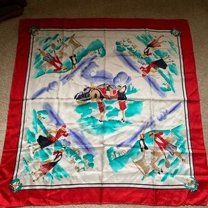 Ginnie johansen ladies golf print scarf vintage